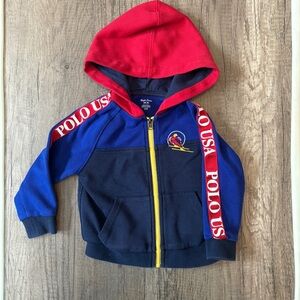 Ralph Lauren Baby Boy Team USA Ski Hoodie Full Zip Jacket Embroidery 18M